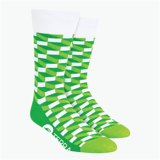 Rectangles Pattern Woven Knit Dress Socks