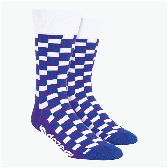 Rectangles Pattern Woven Knit Dress Socks