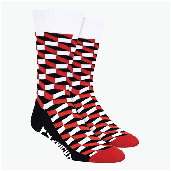 Rectangles Pattern Woven Knit Dress Socks
