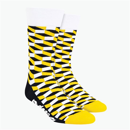Rectangles Pattern Woven Knit Dress Socks