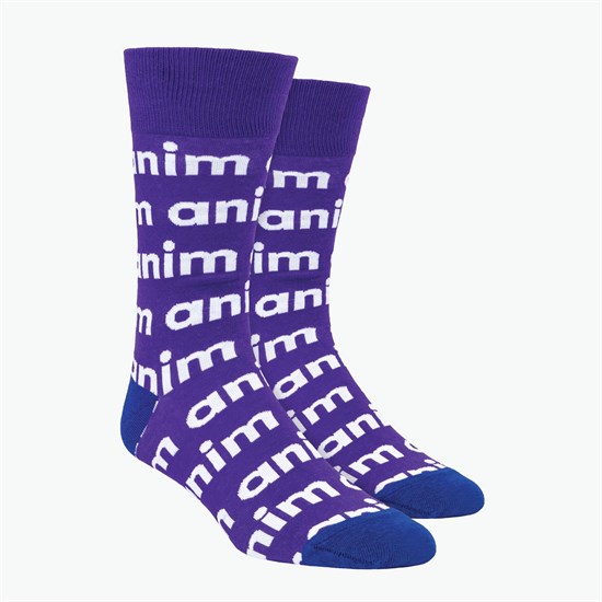 Step & Repeat Logo Woven Knit Dress Socks