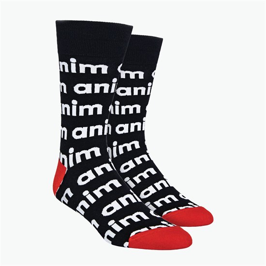 Step & Repeat Logo Woven Knit Dress Socks