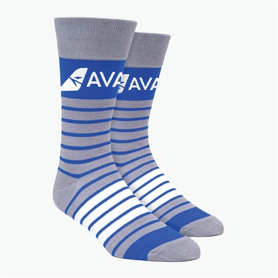 Two Color Stripes Pattern Woven Knit Dress Socks
