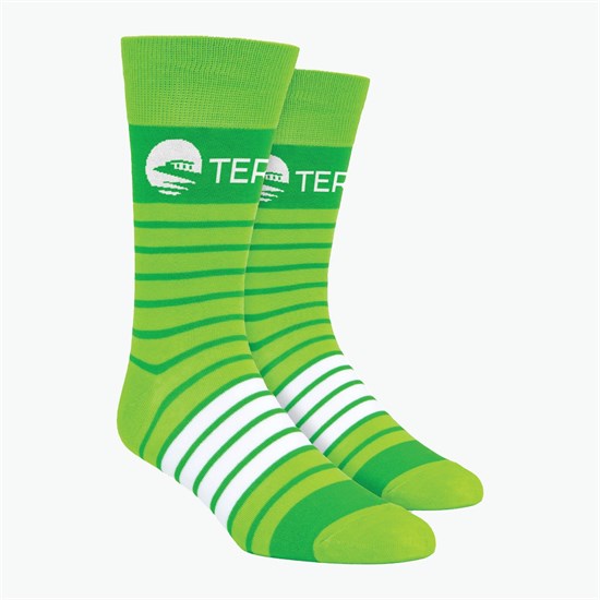 Two Color Stripes Pattern Woven Knit Dress Socks