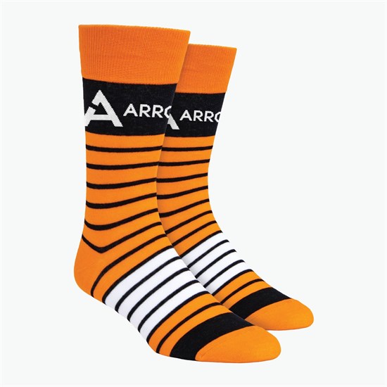 Two Color Stripes Pattern Woven Knit Dress Socks
