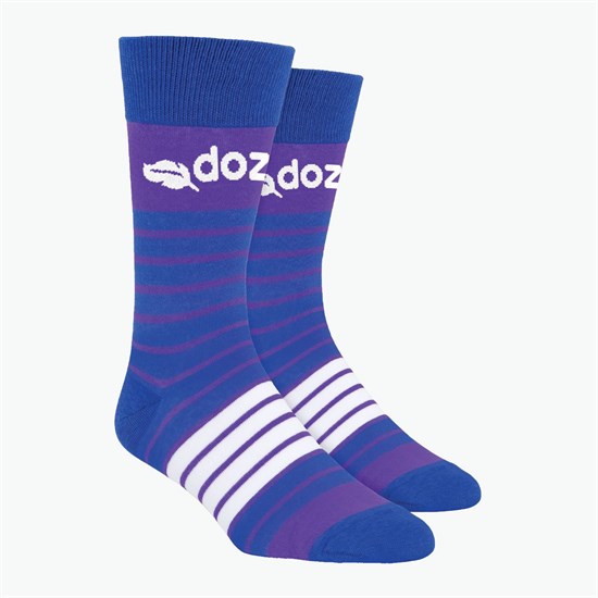 Two Color Stripes Pattern Woven Knit Dress Socks