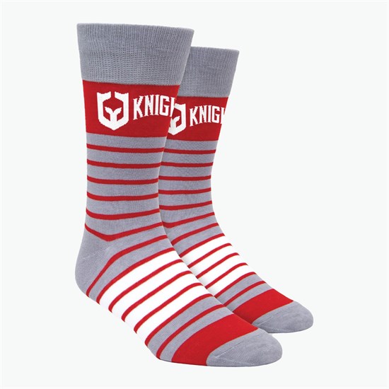 Two Color Stripes Pattern Woven Knit Dress Socks