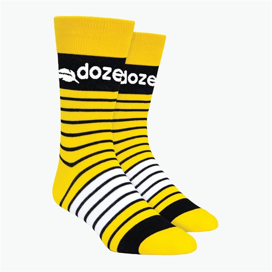 Two Color Stripes Pattern Woven Knit Dress Socks