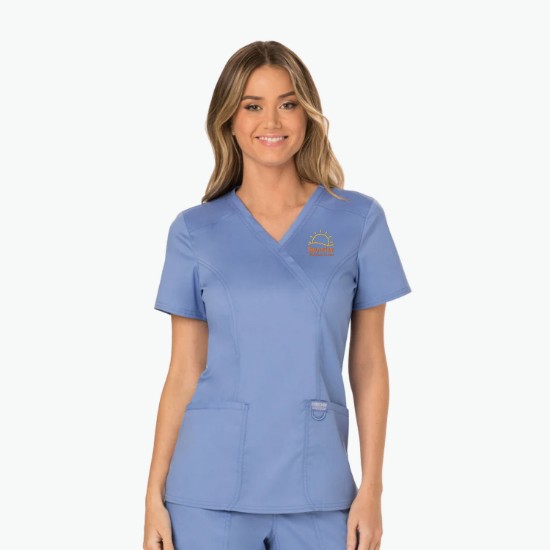 Cherokee® Workwear Revolution Mock Wrap Scrub Top - Women's