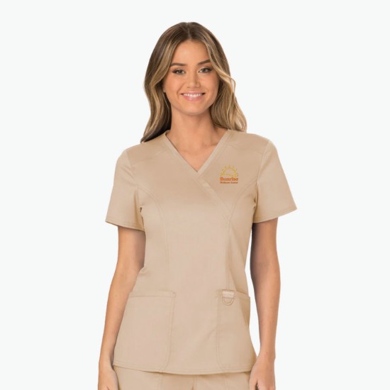 Cherokee® Workwear Revolution Mock Wrap Scrub Top - Women's