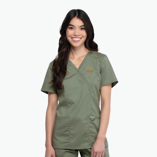 Cherokee® Workwear Revolution Mock Wrap Scrub Top - Women's
