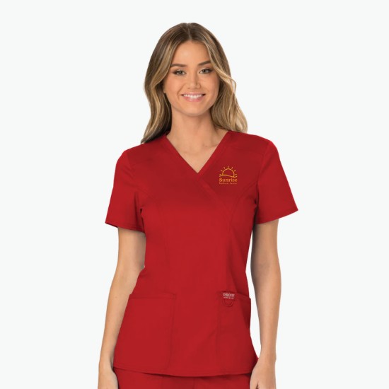 Cherokee® Workwear Revolution Mock Wrap Scrub Top - Women's