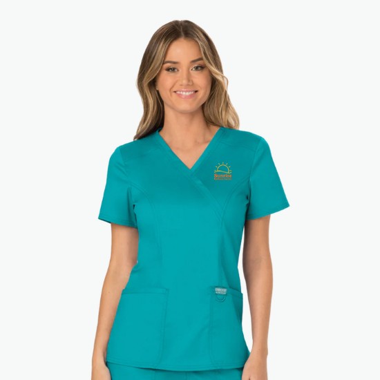 Cherokee® Workwear Revolution Mock Wrap Scrub Top - Women's
