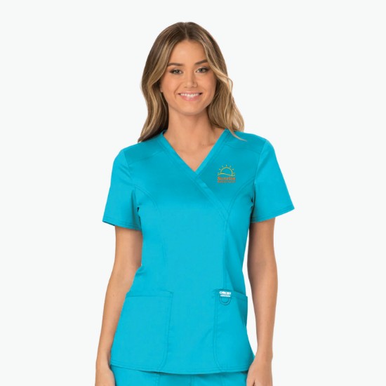 Cherokee® Workwear Revolution Mock Wrap Scrub Top - Women's