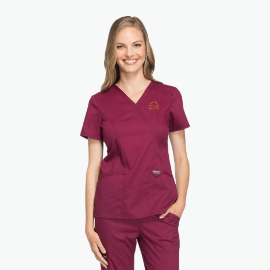 Cherokee® Workwear Revolution Mock Wrap Scrub Top - Women's