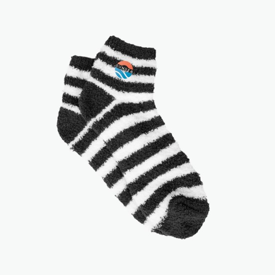 Fuzzy Striped Ankle Socks
