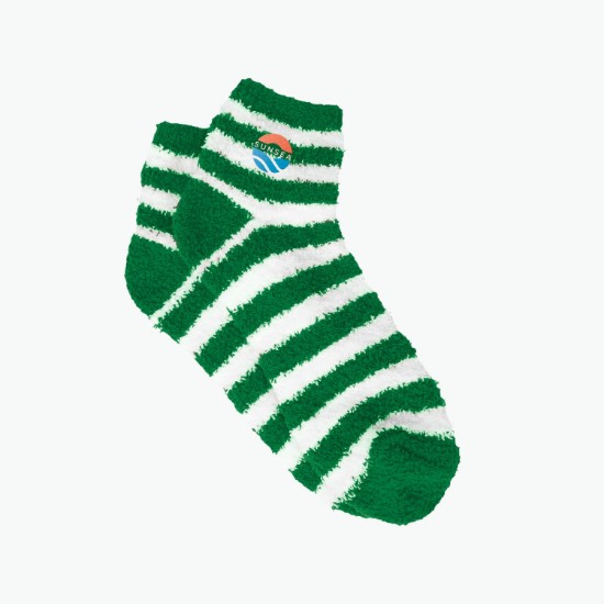 Fuzzy Striped Ankle Socks