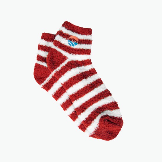 Fuzzy Striped Ankle Socks