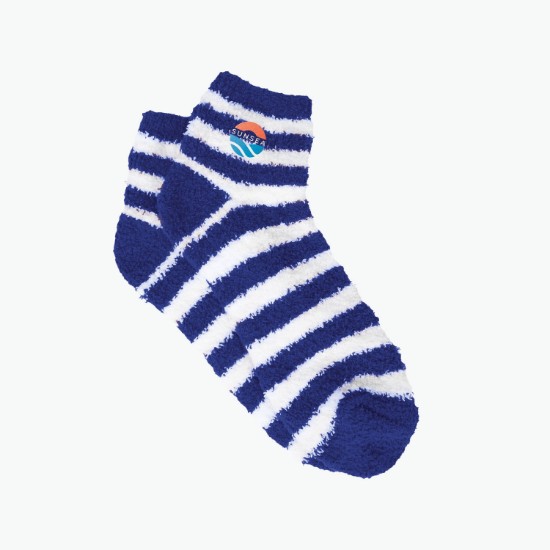 Fuzzy Striped Ankle Socks