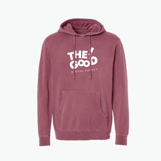 Independent Trading Pigment Dyed Hooded Sweatshirt - Silkscreened