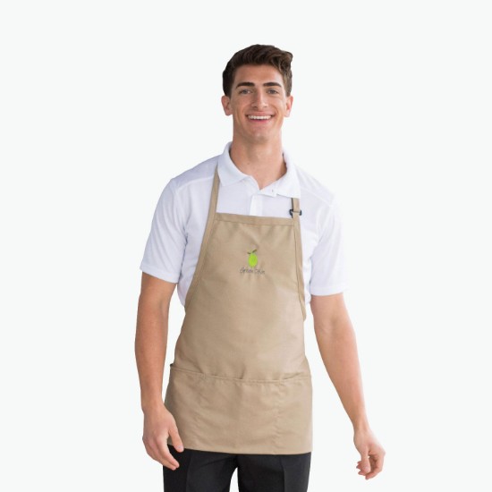Cotton Blend 3-Pocket Bib Apron