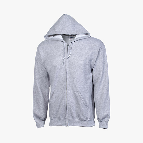 Gildan® Full-Zip Hoodie - Men's - White - Silkscreened