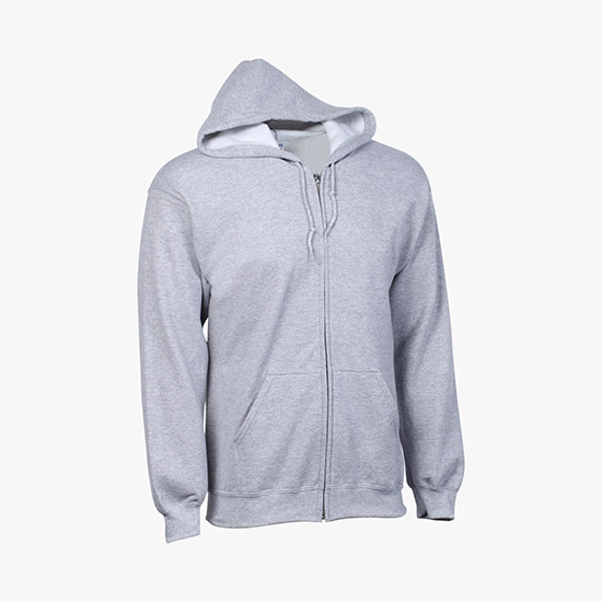 Gildan® Full-Zip Hoodie - Men's - White - Silkscreened