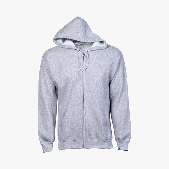 Gildan® Full-Zip Hoodie - Men's - White - Silkscreened