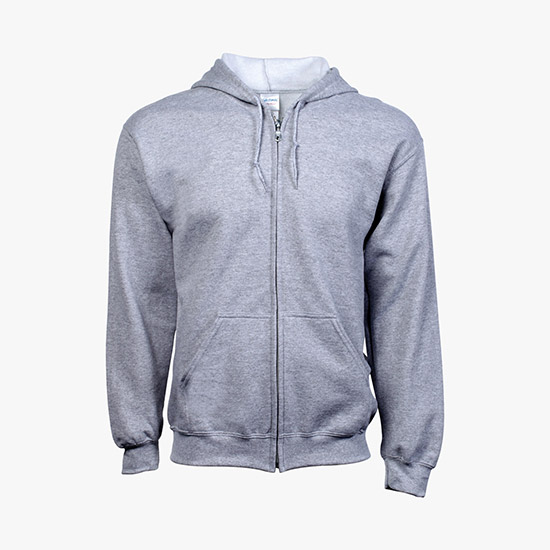 Gildan® Full-Zip Hoodie - Men's - White - Silkscreened