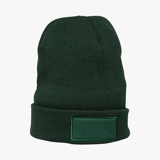 Cuffed Knit Beanie with Patch