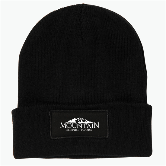 Cuffed Knit Beanie with Patch