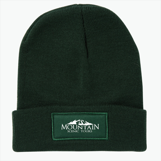 Cuffed Knit Beanie with Patch