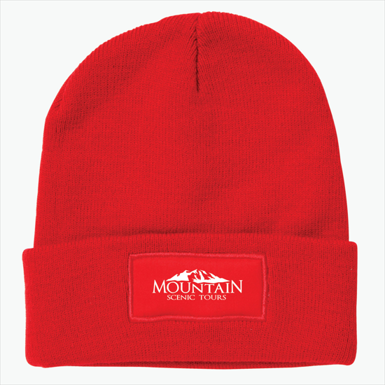 Cuffed Knit Beanie with Patch