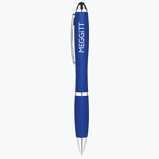 Metallic Curvaceous Ballpoint Pen with Stylus