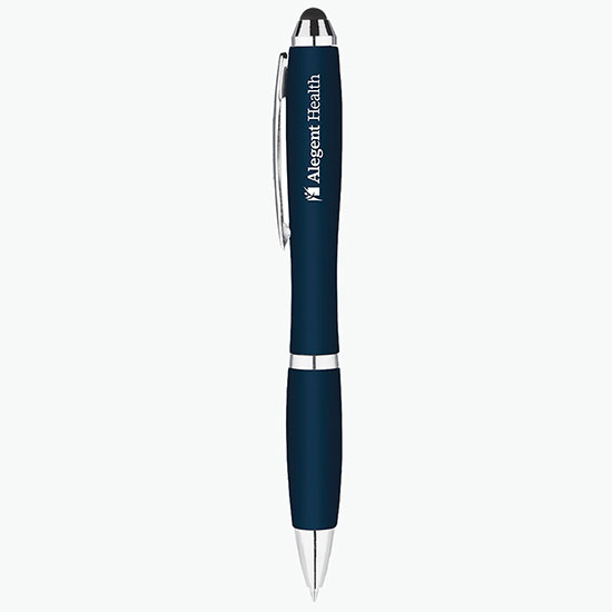 Metallic Curvaceous Ballpoint Pen with Stylus