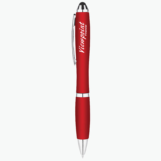 Metallic Curvaceous Ballpoint Pen with Stylus