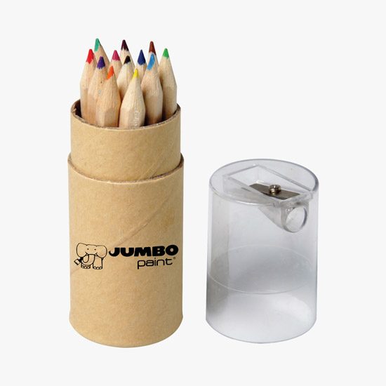 12-Piece Colored Pencil Tube Set with Sharpener