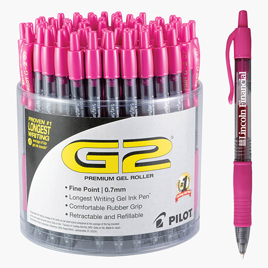 Pilot® G2® Fine (.7mm) Gel Pen - 72 Count Display Tub