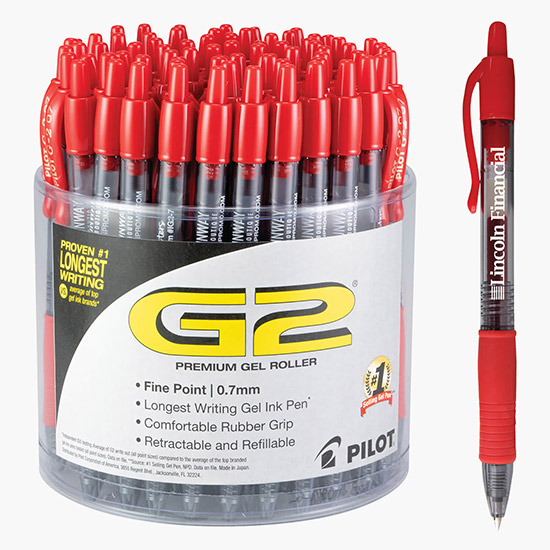 Pilot® G2® Fine (.7mm) Gel Pen - 72 Count Display Tub