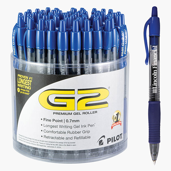 Pilot® G2® Fine (.7mm) Gel Pen - 72 Count Display Tub