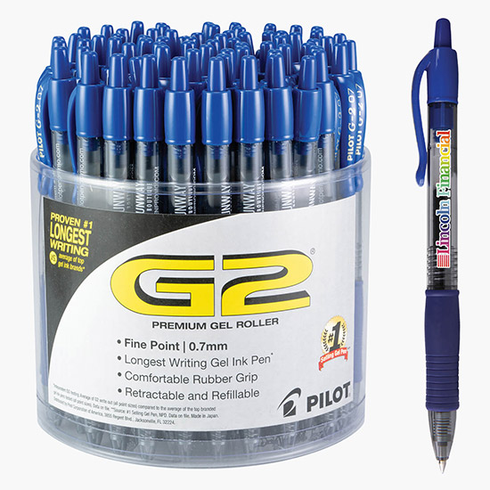 Pilot® G2® Fine (.7mm) Gel Pen - 72 Count Display Tub - Full Color