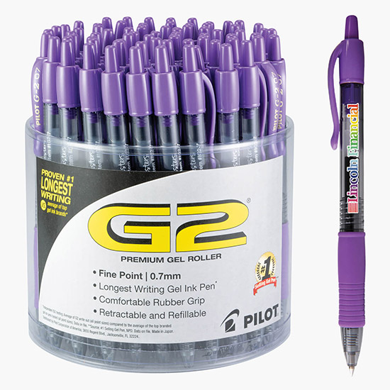 Pilot® G2® Fine (.7mm) Gel Pen - 72 Count Display Tub - Full Color