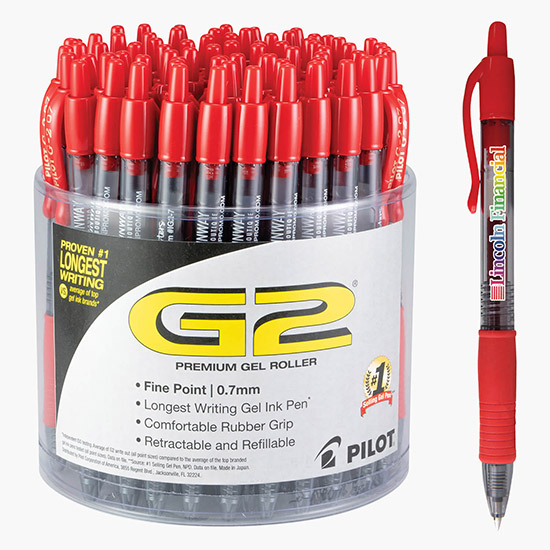Pilot® G2® Fine (.7mm) Gel Pen - 72 Count Display Tub - Full Color