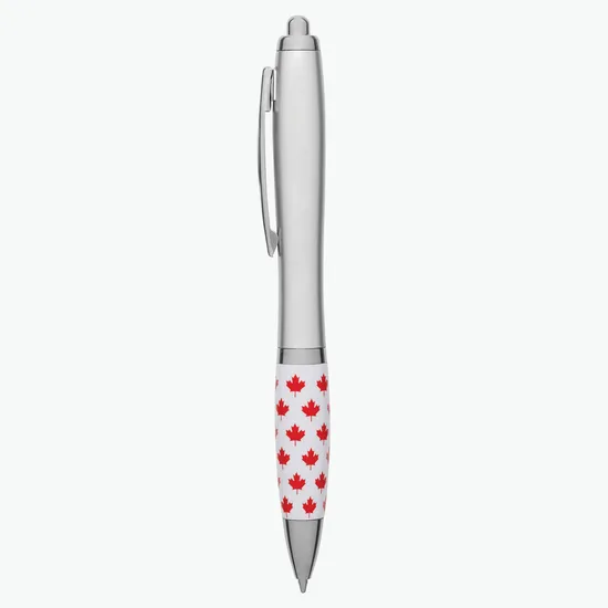 Maple Leaf Theme Grip Recycled Pen - 24-Hour Production