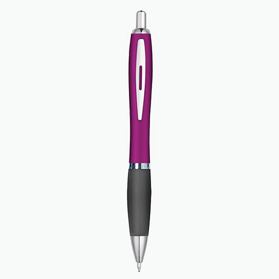 Curvy Ballpoint Pen - Metallic Barrel - 24-Hour Production