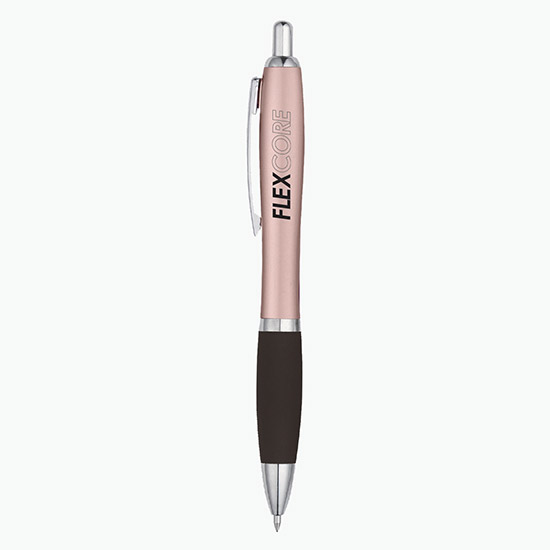 Curvy Ballpoint Pen - Metallic Barrel - 24-Hour Production