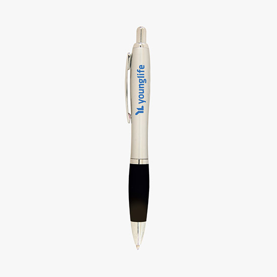 Curvy Ballpoint Pen - Metallic Barrel - 24-Hour Production