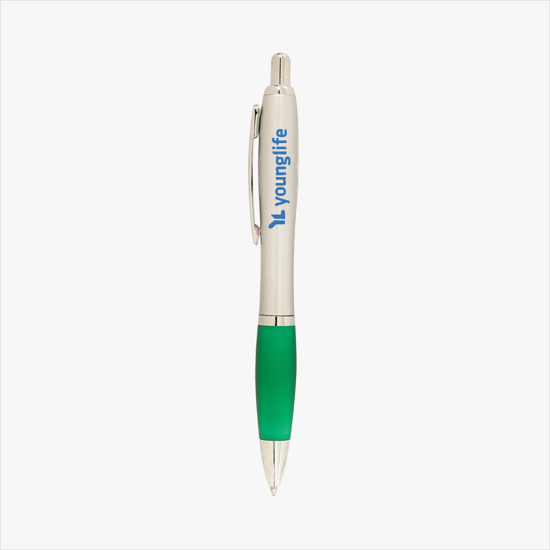 Curvy Ballpoint Pen - Metallic Barrel