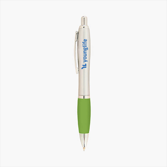 Curvy Ballpoint Pen - Metallic Barrel