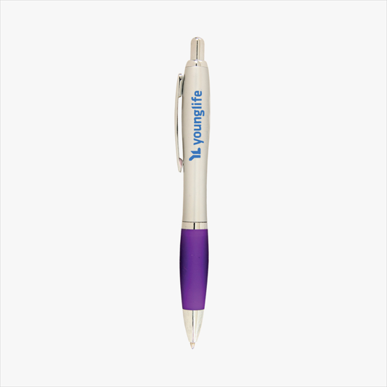 Curvy Ballpoint Pen - Metallic Barrel